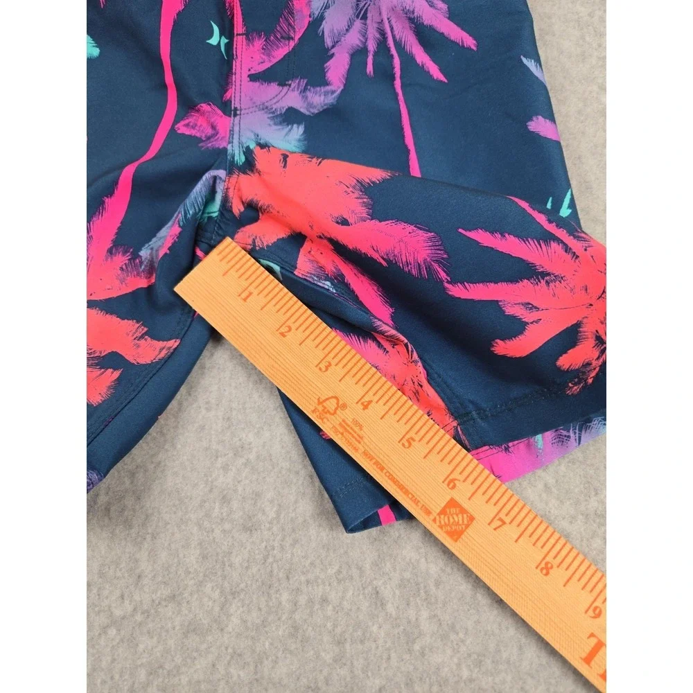Hurley Swim Boys Size 6 Swimming Trunks‎ Shorts Blue Palm Logo Bathing Suit NEW